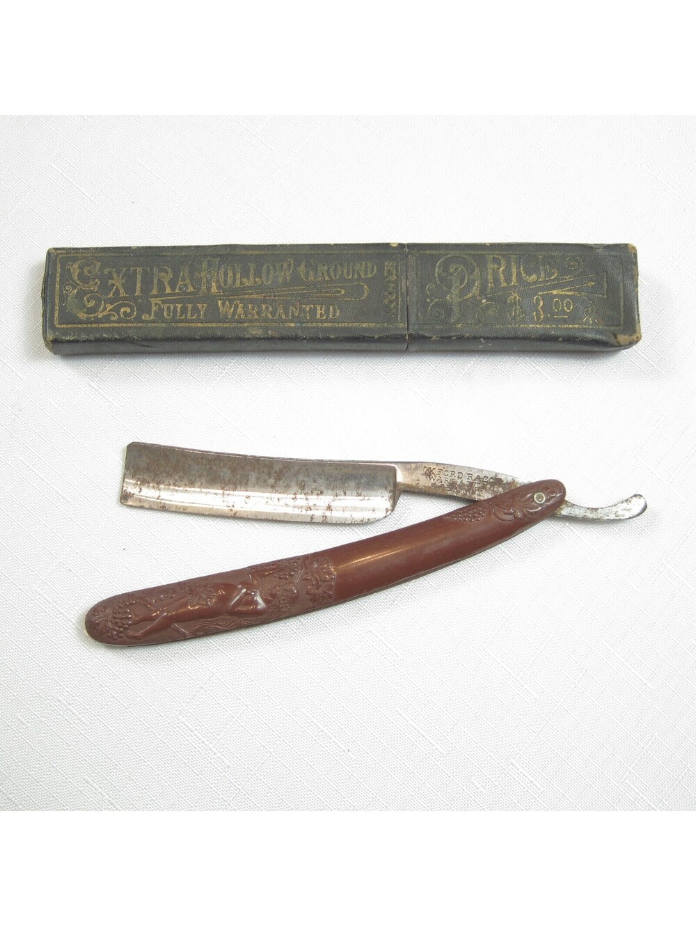 Antique Oxford Razor Germania Cutlery Works Germany Decorative Handle & Box